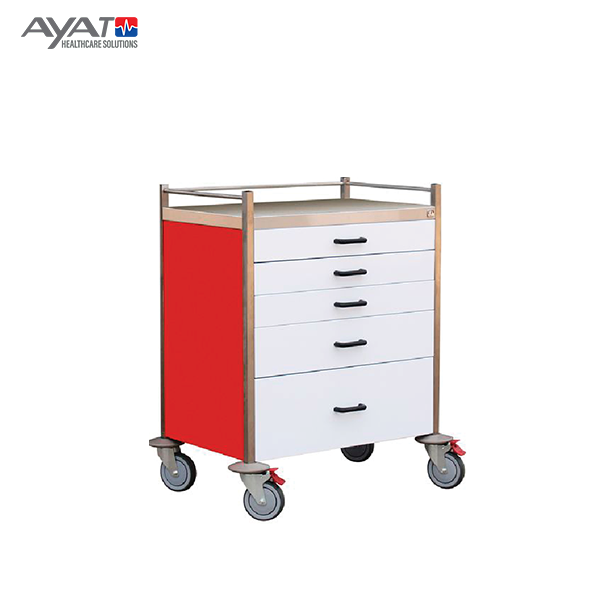 Hospital Used Medicine Trolley 5 Drawers Ayatht